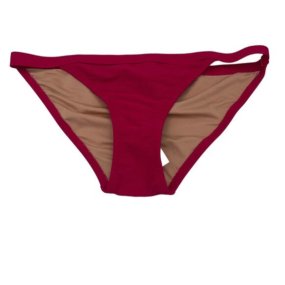 NWT J. Crew Fuchsia Pink Ribbed Hipster Bikini Swim Bathing Suit Bottom Medium - Picture 2 of 8